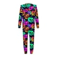 thumbnail image 3 of SDNall Family Halloween Pajamas Matching Sets Woman Halloween Fashion Cute Pumpkin Print Plush Long Sleeved Jumpsuit Family Parent-Child Wear Mom, 3 of 8