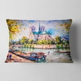 thumbnail image 2 of Designart Notre Dame Paris - Landscape Printed Throw Pillow - 12x20, 2 of 5