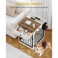 thumbnail image 3 of 24.6" Wooden Dog Crate Furniture with charging station,small dogs,White Brown, 3 of 9