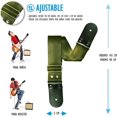 thumbnail image 3 of Correa para guitarra, Strap o Tahali para guitarra acústica, bajo eléctrico, guitarra eléctrica Kidam Cinturón seguridad nylon verde militar, 3 of 3