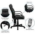 thumbnail image 6 of Flash Furniture Mid-Back Ergonomic Massaging Black LeatherSoft Executive Swivel Office Chair with Arms, 6 of 13