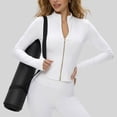 thumbnail image 3 of Women's Workout Jacket Long Sleeve Zip Up Yoga Cropped Jackets Athletic Slimming Fit Tops with Thumb Holes, 3 of 3