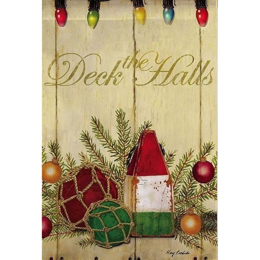 Deck The Halls Christmas House Flag Nautical Buoy Holiday Beach Banner