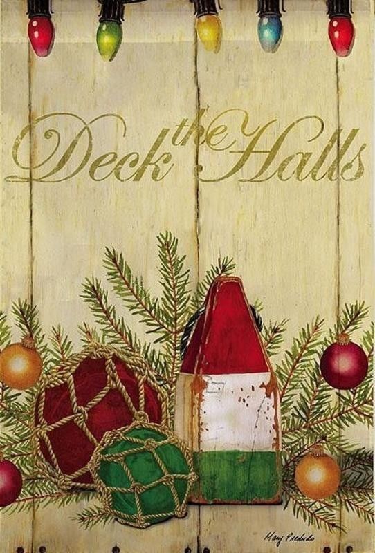 Deck The Halls Christmas House Flag Nautical Buoy Holiday Beach Banner 29" x 43" - Walmart.com 