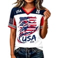 thumbnail image 3 of 2026 New USA Soccer Jersey Women, United States Jersey Soccer, Jersey USA V Neck Short Sleeve Football Shirt, USA Flag Soccer Jersey for Adult(Deep Red, XL), 3 of 6