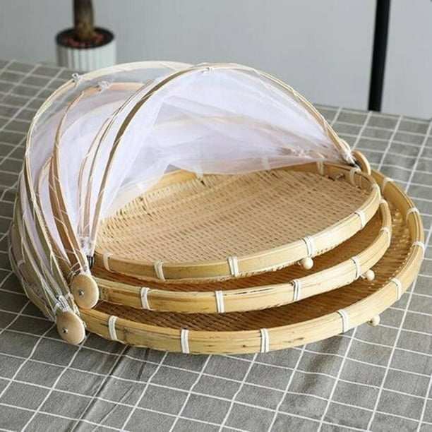 DGROEE Food Serving Tent Basket HandWoven BambooServingBasket