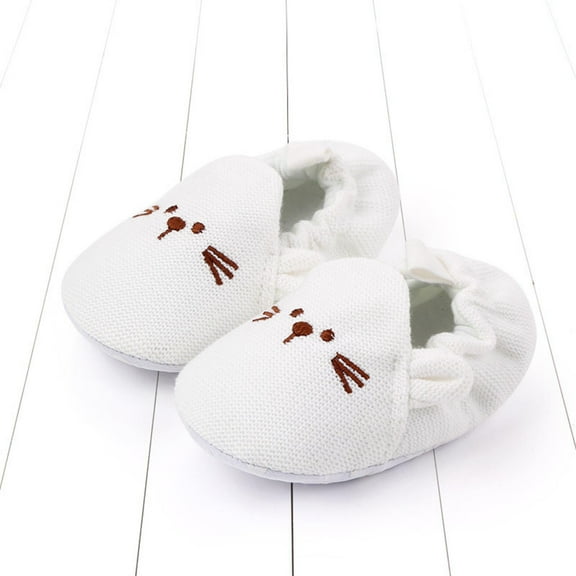 Tao Newborn Infant Baby Boys Girls Cute Cartoon Slipper Soft Non Skid Sole Slip On House Animal Indoor Sock Shoes Crib For New Walkers Newborn Flats Kids Breathable Sneakers White13