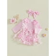 thumbnail image 5 of Miaouyo 0-18 Months Infant Baby Girl Fall Outfits Decorative Flower Butterfly Long Sleeve A Line Mesh Dress and Headband 2 Pcs Clothes Set, 5 of 9