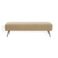 thumbnail image 2 of SAFAVIEH Couture Salome Solid Velvet Contemporary Bench, Light Brown/Antique Brass, 2 of 7