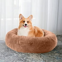 PETMAKER Dog Bed - Donut Dog Bed and Cat Bed for Medium Pets (Beige)
