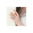 thumbnail image 5 of Gem & Harmony 13.50 Carat (Ctw) Oval Blue Topaz Ring in Sterling Silver for Women, 5 of 6
