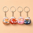 thumbnail image 2 of 1 set 4pcs PVC Cartoon Lucky Cat Pendant Keychain with Iron Open Jump Rings and Iron Keychain Ring Mixed color 9.5cm 4pcs/set, 2 of 5