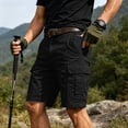 thumbnail image 5 of Men's Lightweight 5 Inch Inseam Cargo Shorts, Multi-Pocket Breathable Summer Hiking Work Shorts, Elastic Drawstring Waist Relaxed Fit Outdoor Casual Design, 5 of 8
