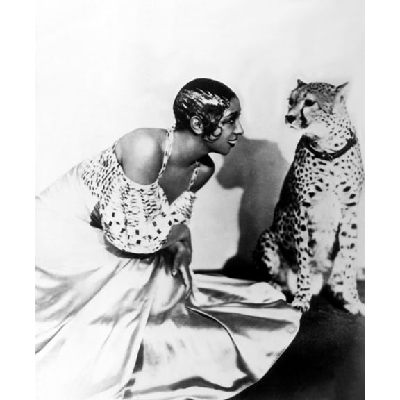 Josephine Baker And Her Cheetah Chiquita History (18 x 24)