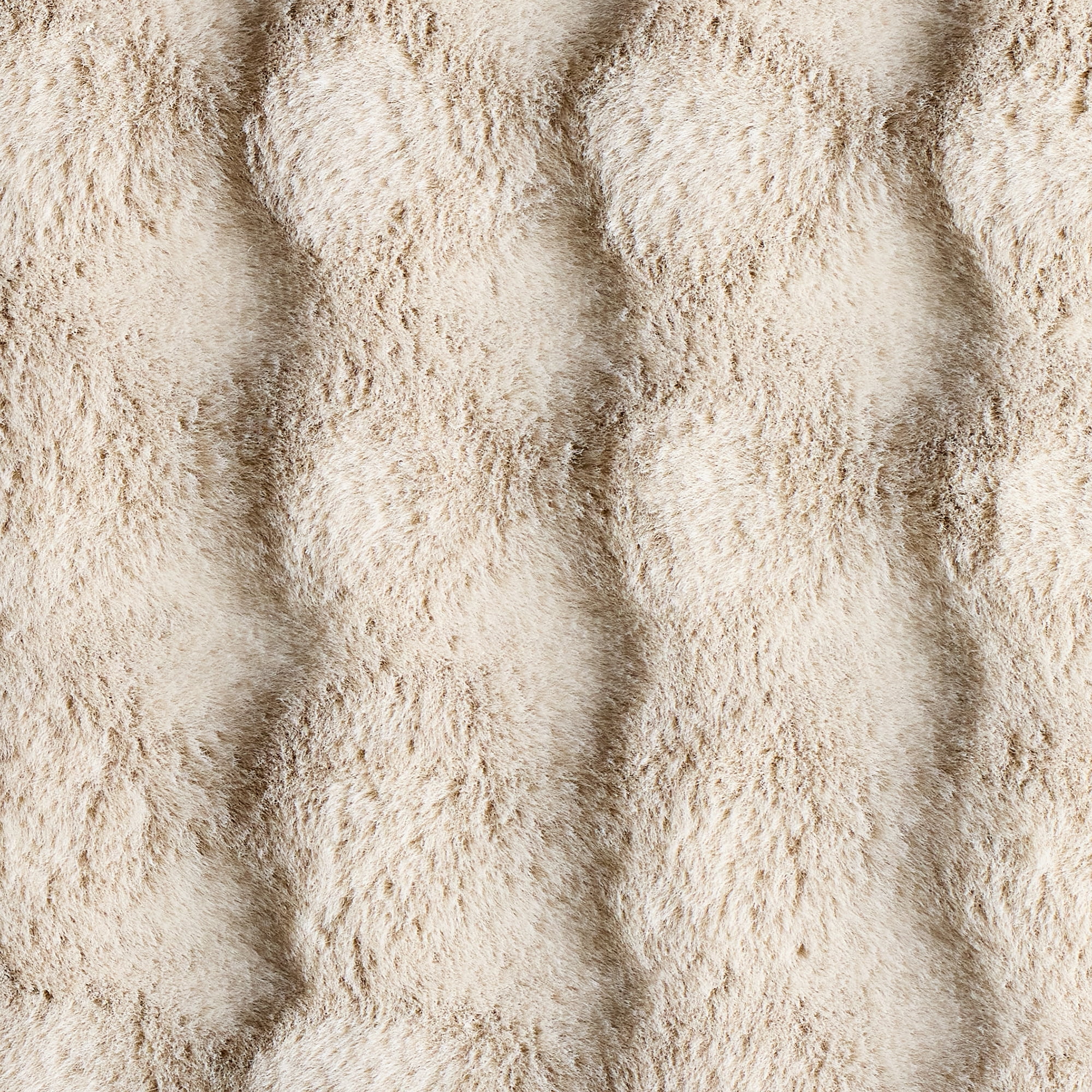 Better Homes & Gardens Beige Faux Fur Bubbles Indoor Area Rug, 5'x7'