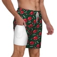 thumbnail image 3 of Picia Ladybugs In Love pattern Mens Swim Trunks with Compression Liner Stretch Beach Shorts Quick Dry with Zipper Pockets No-Chafing Board Shorts-Large, 3 of 9