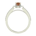 thumbnail image 3 of Round Diamond Fancy Champagne Intense Color Halo Engagement Ring 1 CT TW 14K White Gold, 3 of 5