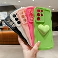 thumbnail image 5 of for Samsung Galaxy S21 Ultra Case 6.8", Cute Kawaii 3D Love Heart Solid Color Curly Wave Frame Camera Lens Cover Shockproof Soft Silicone S21 Ultra Phone Case for Women (Green), 5 of 12