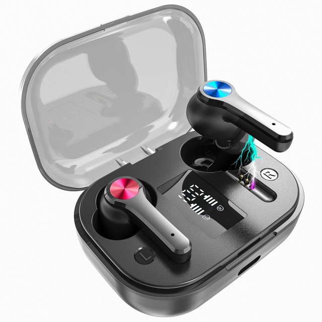 Auriculares inalámbricos TWS con Bluetooth 5.0, graves HiFi, impermeables, deportivos, para correr, gimnasio, casa y oficina.