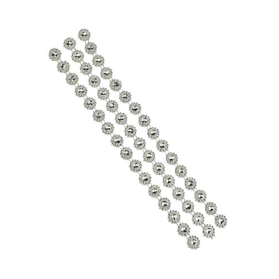 Round Diamond Flowers Stickers, 5/8-Inch, 3-Strips