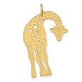 thumbnail image 3 of 14k Yellow Gold Diamond Cut Brushed Cut Out Finish Mens Giraffe Charm Pendant, 3 of 6