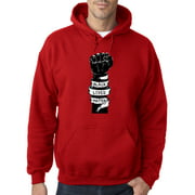 Trendy USA 1087 - Adult Hoodie Fist Pump Arm Band Black Lives Matter Human Rights Sweatshirt 2XL Red