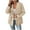 Beige, variant on Bixock Women Outerwear Fall and Winter Solid Color Pocket Button V Neck Long Sleeve Tailored Shirt Jacket