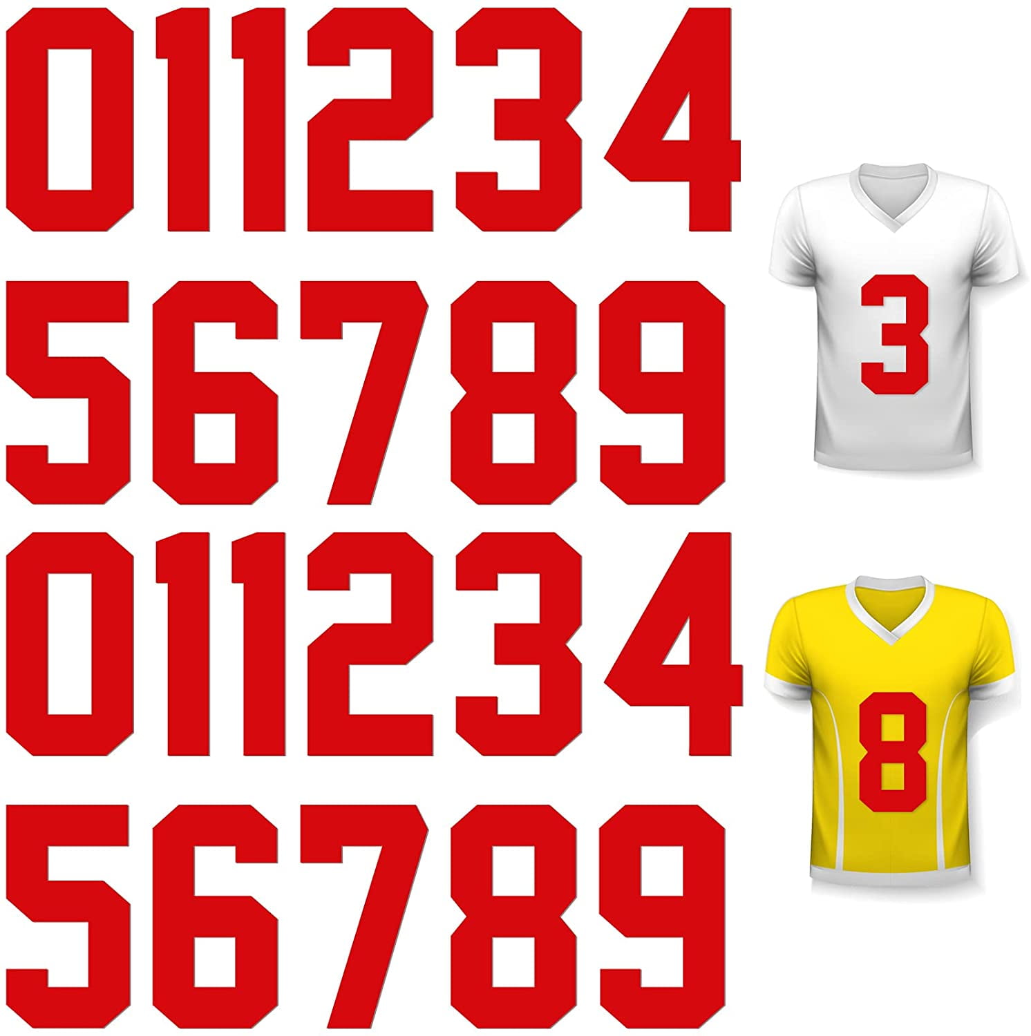 Soccer Iron-on Numbers 3 Line