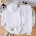 thumbnail image 5 of YDFCWXW Baby Girl Clothes 2 Piece Cute Outfit, Long Sleeve Crewneck Hooded Sweatshirt with Jogger Pants Set for Fall Spring (White, 3-4 Years), 5 of 7