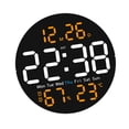 thumbnail image 4 of Calendario de reloj de pared digital  degree f/ degree C conmutable con la semana de la fecha de luz nocturna para el dormitorio de la oficina dormitorio a salón Naranja, 4 of 8