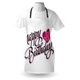 thumbnail image 3 of Birthday Apron Vintage Stylized Typography Hand Lettering Calligraphy Pink Heart Message, Unisex Kitchen Bib Apron with Adjustable Neck for Cooking Baking Gardening, Fuchsia Black White, by Ambesonne, 3 of 3