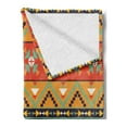 thumbnail image 2 of Abstract Soft Flannel Fleece Throw Blanket, Tribal Pattern Aztec Motifs with Zigzags Geometric Design Pattern, Cozy Plush for Indoor and Outdoor Use, 70" x 90", Fern Green Orange, by Ambesonne, 2 of 5