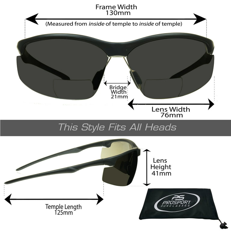 Prosport Sunglasses Prosport Bifocal Safety Sunglass Reader Tinted Protective Z87 Men Women Semi-Rimless, Adult Unisex, Size: One size, Gray