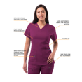 thumbnail image 3 of Adar Pro Scrubs For Women - Elevated V-Neck Scrub Top, 3 of 7