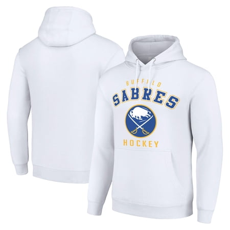 Men s Starter White Buffalo Sabres Logo Pullover Hoodie