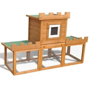 Angle View: Outdoor Large Hutch House Pet Cage Single House
