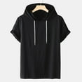 thumbnail image 2 of Men's Casual Short Sleeve Hooded T-Shirt with Adjustable Strap for Autumn Comfort and Style, 2 of 4