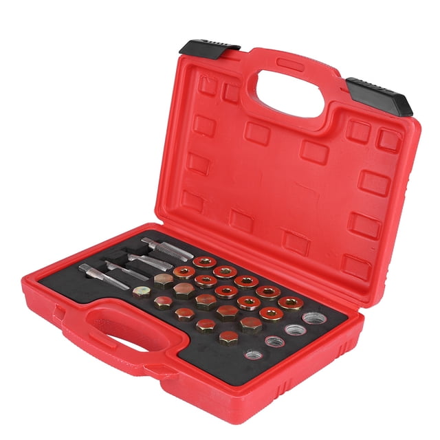 Peahefy Kit de Réparation de Filetage d'Huile 64Pcs Kit de Réparation de Filetage d'Huile