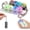 (Black+white)transparent, variant on 2 Pack Keyboard Fidget Keychain with Colorful LED Lights, 4-in-1 Stress Clicker Toy, Keyboard Button for Anxiety Relief,Decompression Toy for Adults ((Black+White) Transparent)