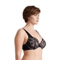 thumbnail image 3 of Curve Muse Women's Plus Size Add 1 and a half Cup Push Up Underwire Convertible Lace Bras -2PK-Black,Burgundy-46D, 3 of 6