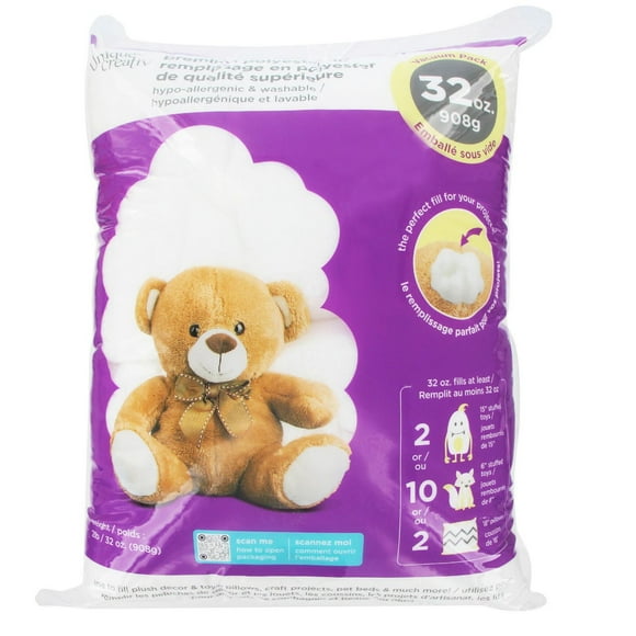 Premium Polyester Fill, 32oz (908g), Soft, Use for Toys, Pillows, Pet Beds