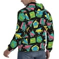 thumbnail image 6 of Naloa Geometric Dinosaur Men's Casual Hooded Collar Drawstring Hoodies Pullover Sweatshirts Casual Long Sleeve Shirts-XX-Large, 6 of 7