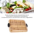 thumbnail image 3 of Rupoun Bamboo Charcuterie Board with Clear Locking Lid, Dual Sided Wood Cheese Serving Tray with Built-in Compartments for Picnics and Parties, 14.2 x 11 Inches / 36 x 28 cm, 3 of 8