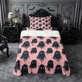 thumbnail image 2 of Erosebridal Ghost Graffiti Twin Sheets 3pcs,Cute Halloween Bedding,Dark Pink,1 Flat Sheet, 1 Fitted Sheet and 1 Pillowcase, 2 of 6