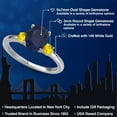 thumbnail image 2 of Gem Stone King 14K White Gold Blue Sapphire and Yellow Sapphire Engagement Ring for Women | 2.47 Cttw | Oval 9X7MM | Gemstone September Birthstone | Size 7, 2 of 6