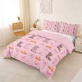 thumbnail image 2 of jejeloiu Chic Cow Cowboy Boot Duvet Cover Set Kids,Pink Cute Bow Bedding Full For Girls,Reversible,3-Piece(No Comforter), 2 of 6