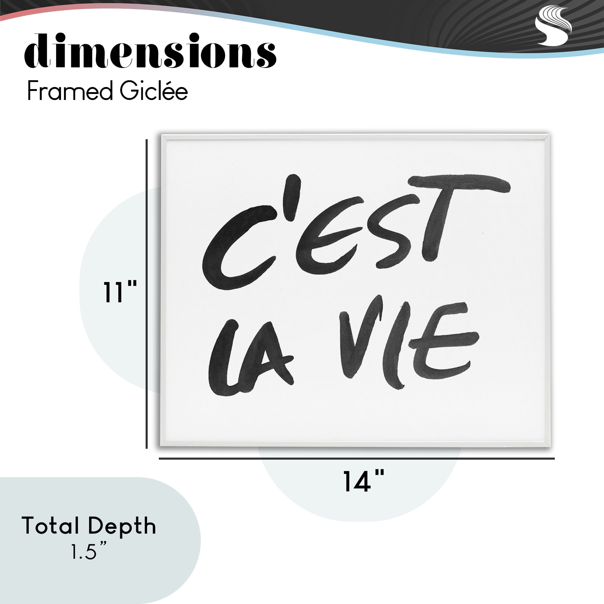 Stupell Industries C'est La Vie Minimal Text White Framed Giclee Art, design by SD Graphics Studio