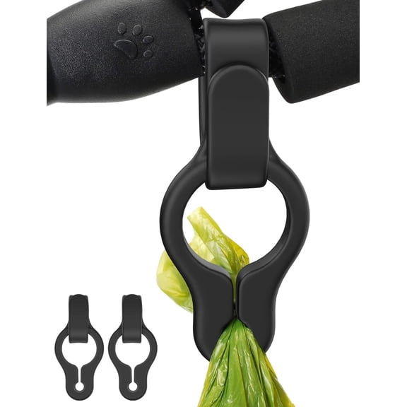 2 Pack Silicone Dog Poop Bag Holder Clip, Leash Attached Hands Free Pet Waste Bag Fastener, Portable Pet Bag Carrier Clip for Dog Walking Training Camping