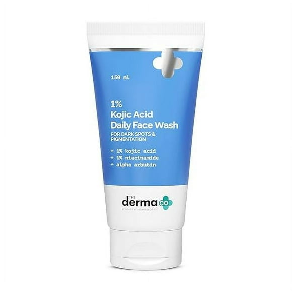 The Derma Co 1% Kojic Acid Face Wash I With Niacinamide & Alpha Arbutin I Reduces Dark Spots & Pigmentation I For All Skin Types - 150 ml Each, (Pack of Two)