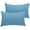 Blue, variant on LuxClub Collection Pillowcases 2 Pack - Wrinkle Free Cooling Pillow Cases with Satin Trim - Machine Washable Hotel Bedding Silky Soft - Medallion Gold Queen